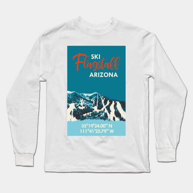 Ski Flagstaff GPS Vintage Poster Long Sleeve T-Shirt by ROEDERcraft